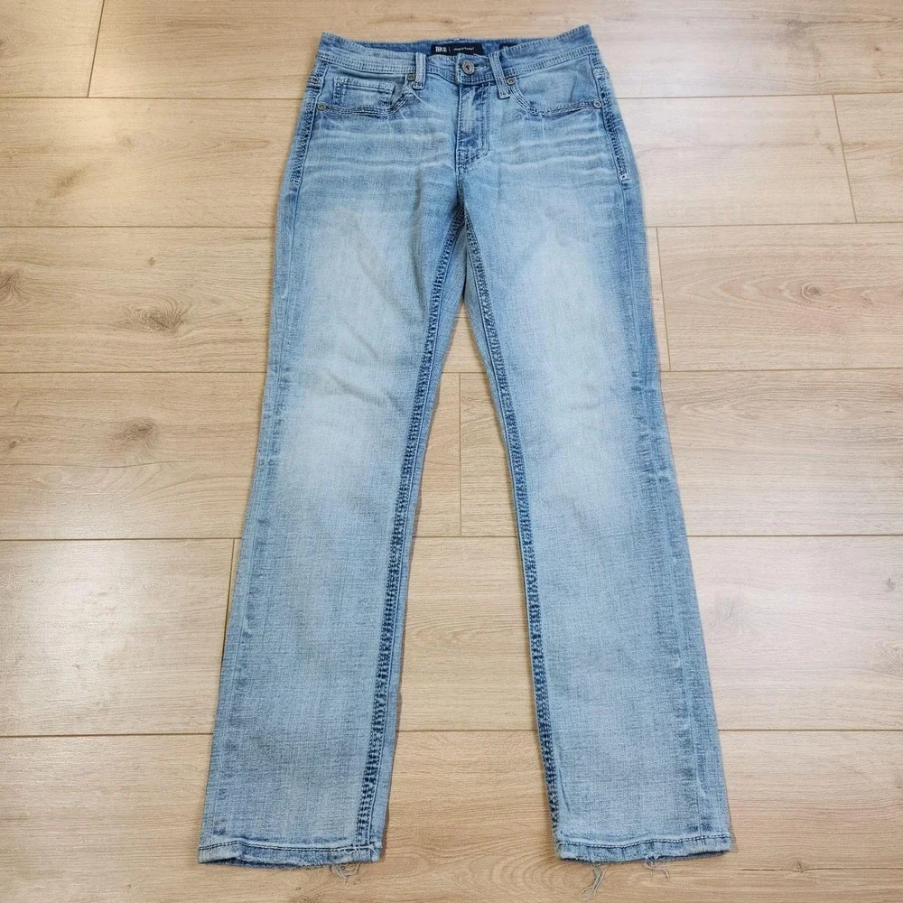BKE Jake Straight Jeans Mens 28x30 Blue Light Wash Stretch Denim